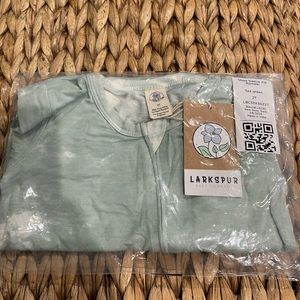 Larkspur Baby Short Sleeve Romper in Sea Green